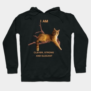 Cat Lover Gfts.  I Em Clever,  Strong and Elegant. Hoodie